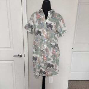 C&C California Tropical Print Dress